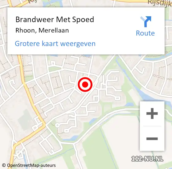 Locatie op kaart van de 112 melding: Brandweer Met Spoed Naar Rhoon, Merellaan op 11 februari 2021 15:15