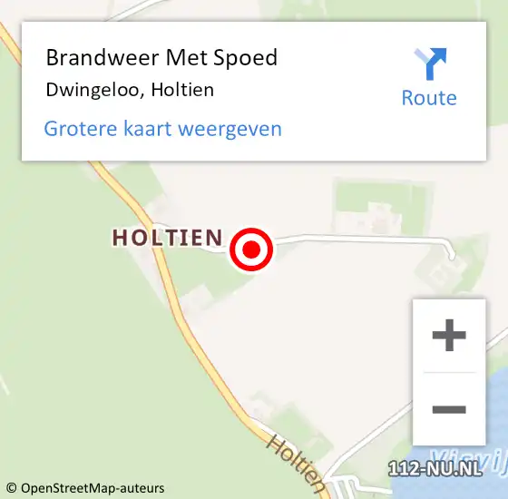 Locatie op kaart van de 112 melding: Brandweer Met Spoed Naar Dwingeloo, Holtien op 11 februari 2021 15:42