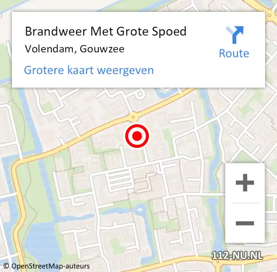 Locatie op kaart van de 112 melding: Brandweer Met Grote Spoed Naar Volendam, Gouwzee op 11 februari 2021 15:46