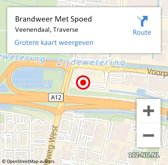 Locatie op kaart van de 112 melding: Brandweer Met Spoed Naar Veenendaal, Traverse op 11 februari 2021 16:17