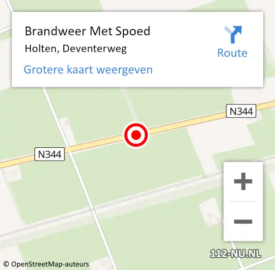 Locatie op kaart van de 112 melding: Brandweer Met Spoed Naar Holten, Deventerweg op 11 februari 2021 16:19