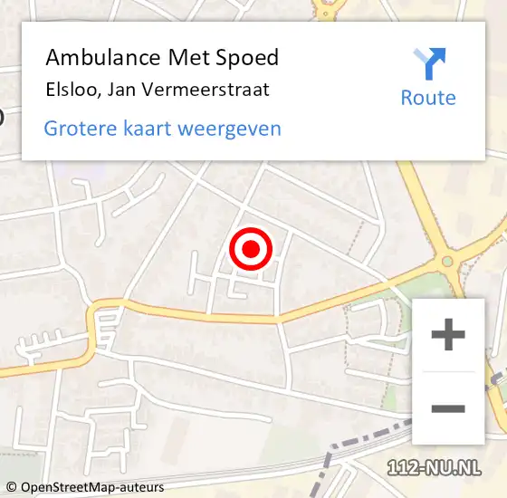 Locatie op kaart van de 112 melding: Ambulance Met Spoed Naar Elsloo, Jan Vermeerstraat op 2 juni 2014 00:34