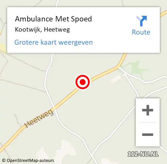 Locatie op kaart van de 112 melding: Ambulance Met Spoed Naar Kootwijk, Heetweg op 11 februari 2021 17:43