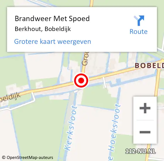 Locatie op kaart van de 112 melding: Brandweer Met Spoed Naar Berkhout, Bobeldijk op 11 februari 2021 18:19