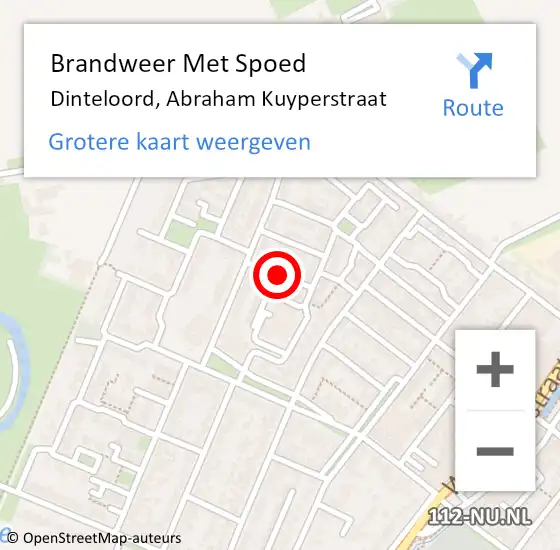 Locatie op kaart van de 112 melding: Brandweer Met Spoed Naar Dinteloord, Abraham Kuyperstraat op 11 februari 2021 19:02