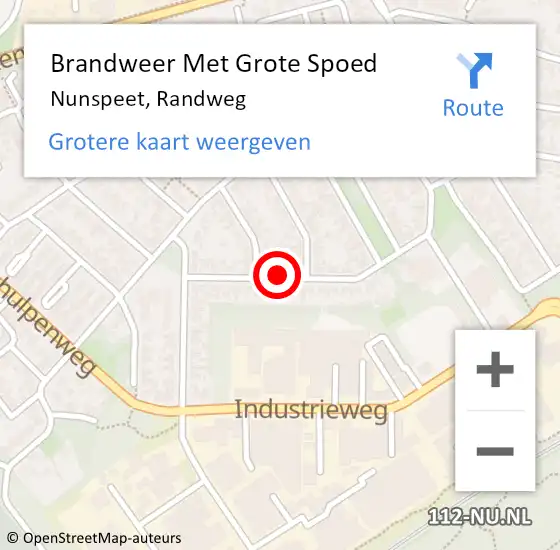 Locatie op kaart van de 112 melding: Brandweer Met Grote Spoed Naar Nunspeet, Randweg op 11 februari 2021 20:19