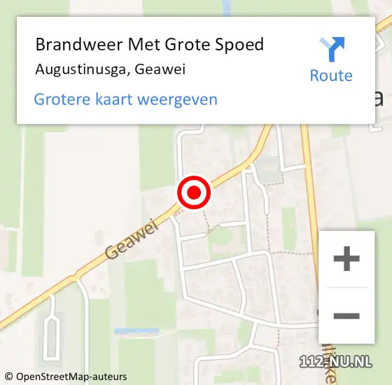 Locatie op kaart van de 112 melding: Brandweer Met Grote Spoed Naar Augustinusga, Geawei op 11 februari 2021 20:26