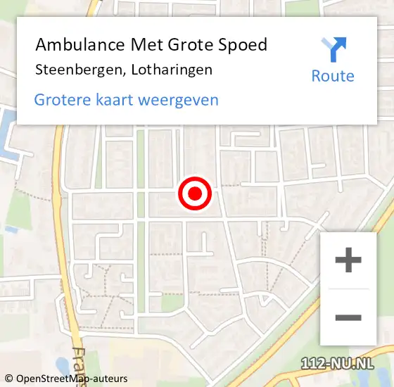 Locatie op kaart van de 112 melding: Ambulance Met Grote Spoed Naar Steenbergen, Lotharingen op 2 juni 2014 01:47