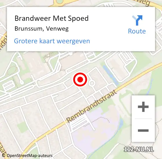 Locatie op kaart van de 112 melding: Brandweer Met Spoed Naar Brunssum, Venweg op 11 februari 2021 23:35