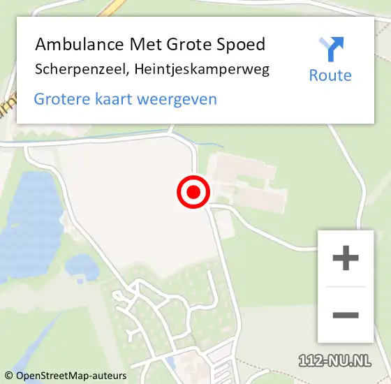 Locatie op kaart van de 112 melding: Ambulance Met Grote Spoed Naar Scherpenzeel, Heintjeskamperweg op 13 februari 2021 07:02