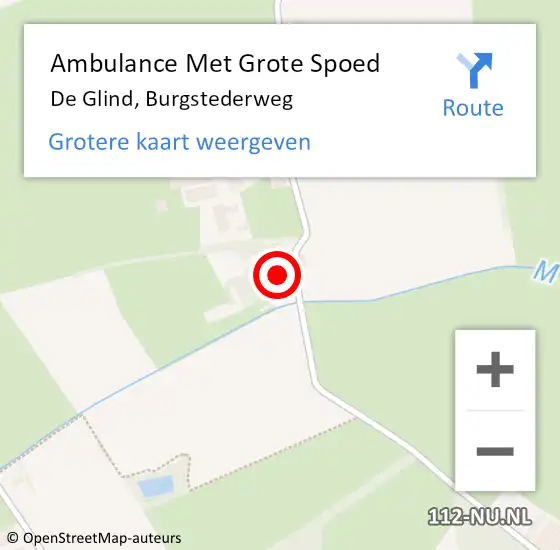 Locatie op kaart van de 112 melding: Ambulance Met Grote Spoed Naar De Glind, Burgstederweg op 2 juni 2014 03:57