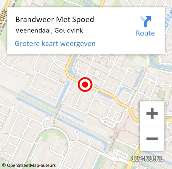 Locatie op kaart van de 112 melding: Brandweer Met Spoed Naar Veenendaal, Goudvink op 13 februari 2021 12:42