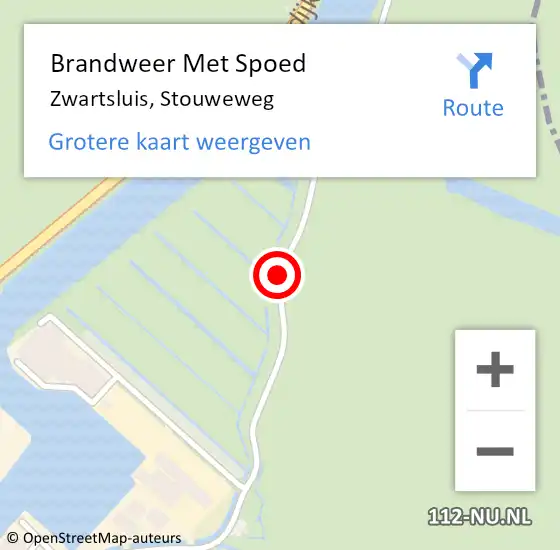 Locatie op kaart van de 112 melding: Brandweer Met Spoed Naar Zwartsluis, Stouweweg op 13 februari 2021 12:51