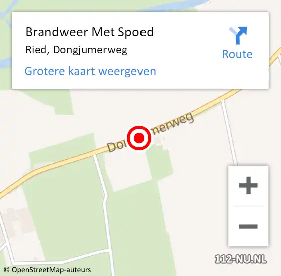 Locatie op kaart van de 112 melding: Brandweer Met Spoed Naar Ried, Dongjumerweg op 13 februari 2021 13:08