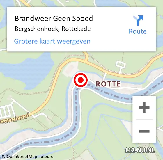 Locatie op kaart van de 112 melding: Brandweer Geen Spoed Naar Bergschenhoek, Rottekade op 13 februari 2021 13:10