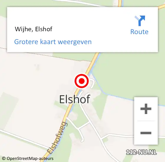 Locatie op kaart van de 112 melding:  Wijhe, Elshof op 13 februari 2021 13:39