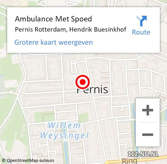 Locatie op kaart van de 112 melding: Ambulance Met Spoed Naar Pernis Rotterdam, Hendrik Buesinkhof op 13 februari 2021 13:45