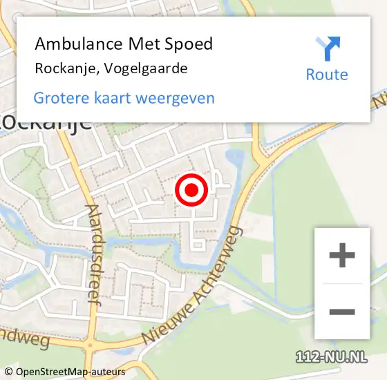 Locatie op kaart van de 112 melding: Ambulance Met Spoed Naar Rockanje, Vogelgaarde op 13 februari 2021 14:10