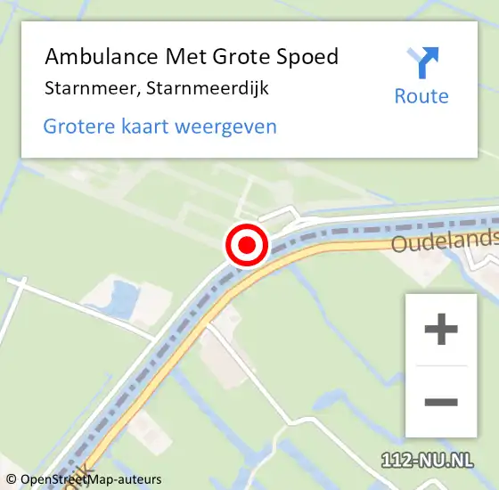 Locatie op kaart van de 112 melding: Ambulance Met Grote Spoed Naar Starnmeer, Starnmeerdijk op 13 februari 2021 14:20