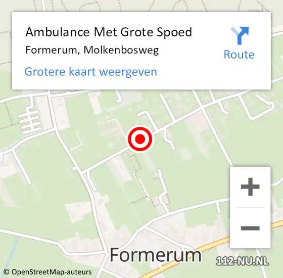 Locatie op kaart van de 112 melding: Ambulance Met Grote Spoed Naar Formerum, Molkenbosweg op 3 oktober 2013 18:49