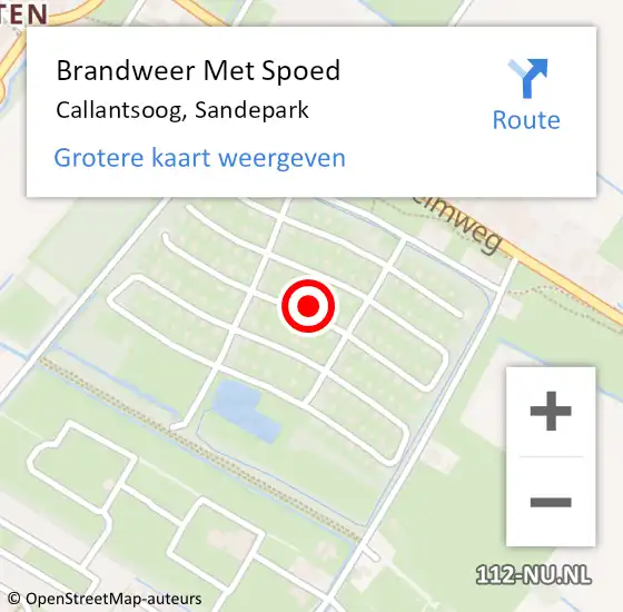 Locatie op kaart van de 112 melding: Brandweer Met Spoed Naar Callantsoog, Sandepark op 13 februari 2021 17:00