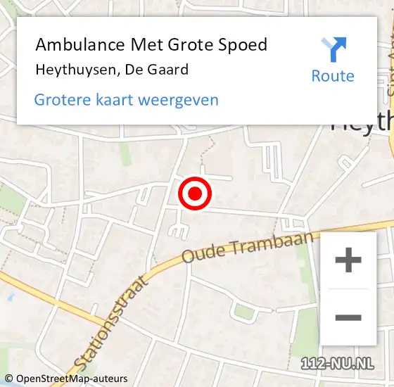 Locatie op kaart van de 112 melding: Ambulance Met Grote Spoed Naar Heythuysen, De Gaard op 13 februari 2021 20:35