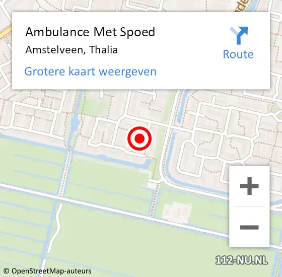 Locatie op kaart van de 112 melding: Ambulance Met Spoed Naar Amstelveen, Thalia op 13 februari 2021 20:45