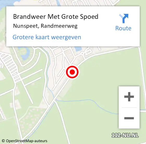 Locatie op kaart van de 112 melding: Brandweer Met Grote Spoed Naar Nunspeet, Randmeerweg op 14 februari 2021 07:59