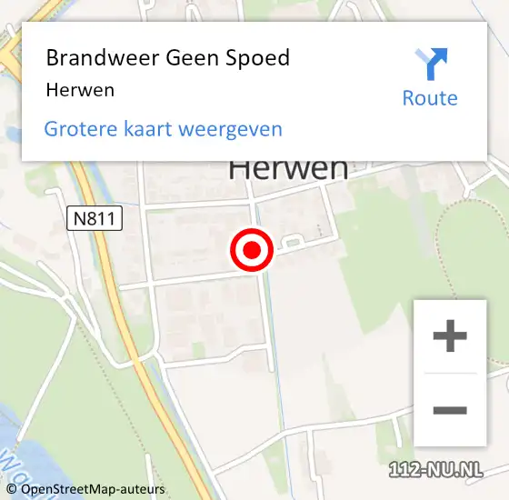 Locatie op kaart van de 112 melding: Brandweer Geen Spoed Naar Herwen op 14 februari 2021 08:54