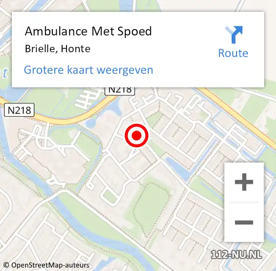 Locatie op kaart van de 112 melding: Ambulance Met Spoed Naar Brielle, Honte op 14 februari 2021 10:34