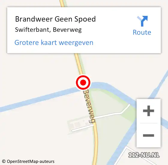 Locatie op kaart van de 112 melding: Brandweer Geen Spoed Naar Swifterbant, Beverweg op 14 februari 2021 12:55
