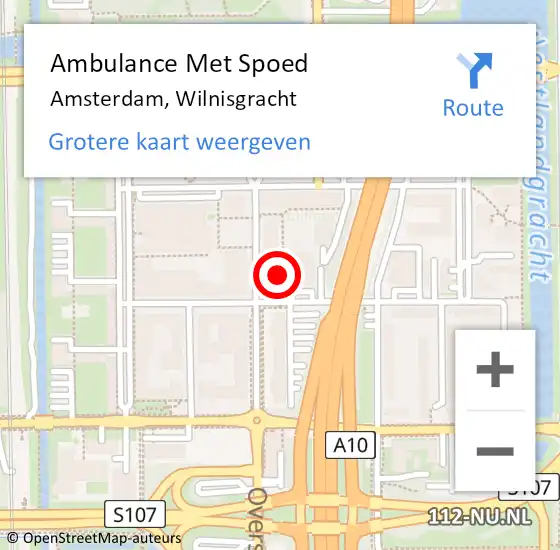 Locatie op kaart van de 112 melding: Ambulance Met Spoed Naar Amsterdam, Westlandgracht op 14 februari 2021 14:29