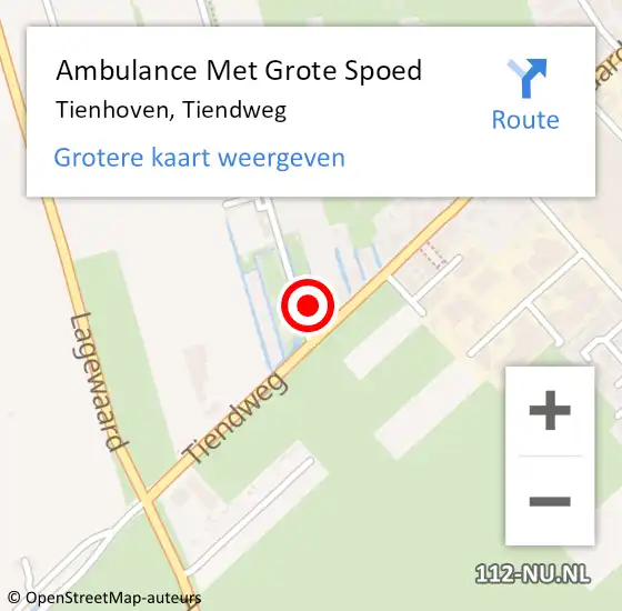 Locatie op kaart van de 112 melding: Ambulance Met Grote Spoed Naar Tienhoven, Tiendweg op 2 juni 2014 09:19