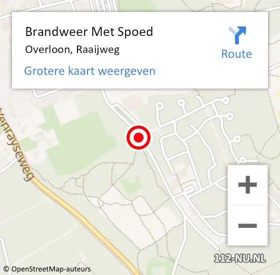 Locatie op kaart van de 112 melding: Brandweer Met Spoed Naar Overloon, Raaijweg op 14 februari 2021 16:24