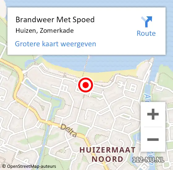 Locatie op kaart van de 112 melding: Brandweer Met Spoed Naar Huizen, Zomerkade op 14 februari 2021 17:11