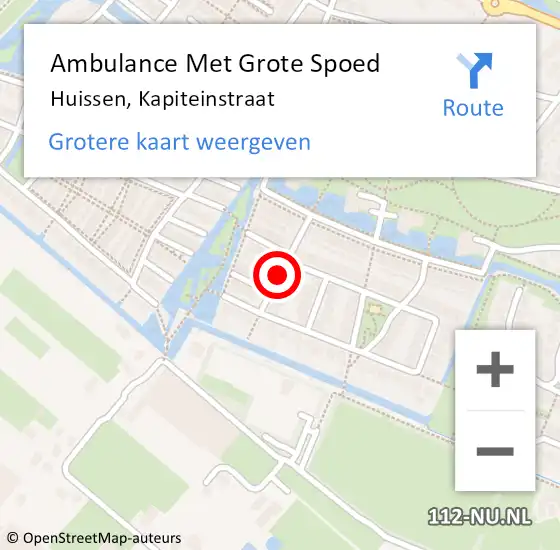 Locatie op kaart van de 112 melding: Ambulance Met Grote Spoed Naar Huissen, Kapiteinstraat op 14 februari 2021 17:50