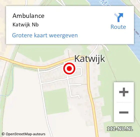 Locatie op kaart van de 112 melding: Ambulance Katwijk Nb op 14 februari 2021 18:58