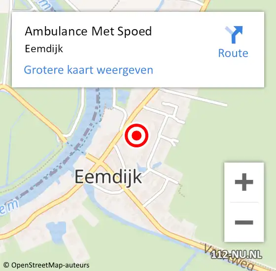 Locatie op kaart van de 112 melding: Ambulance Met Spoed Naar Eemdijk op 14 februari 2021 21:30