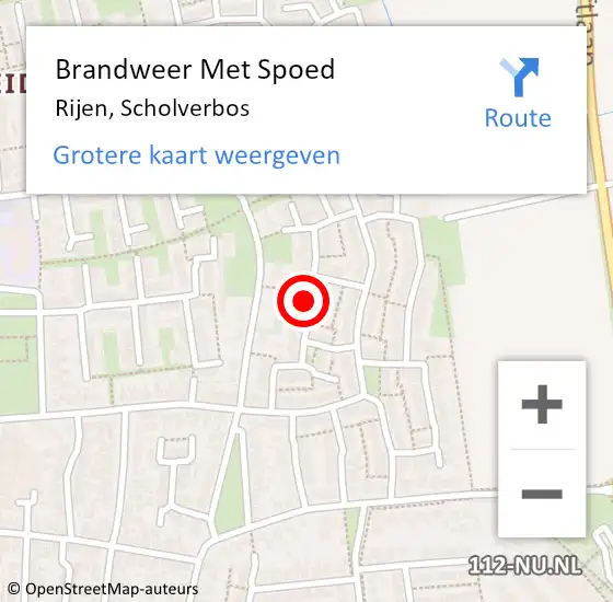 Locatie op kaart van de 112 melding: Brandweer Met Spoed Naar Rijen, Scholverbos op 15 februari 2021 01:41