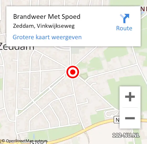 Locatie op kaart van de 112 melding: Brandweer Met Spoed Naar Zeddam, Vinkwijkseweg op 15 februari 2021 03:31