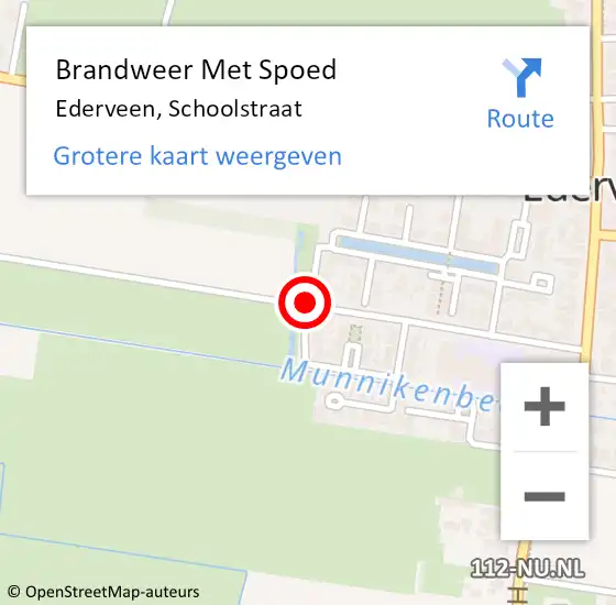 Locatie op kaart van de 112 melding: Brandweer Met Spoed Naar Ederveen, Schoolstraat op 15 februari 2021 08:17