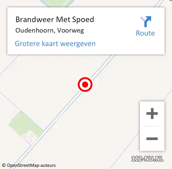 Locatie op kaart van de 112 melding: Brandweer Met Spoed Naar Oudenhoorn, Voorweg op 15 februari 2021 08:50