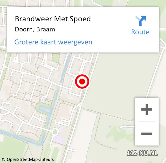 Locatie op kaart van de 112 melding: Brandweer Met Spoed Naar Doorn, Braam op 15 februari 2021 09:06