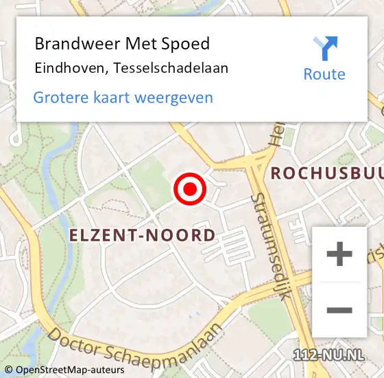 Locatie op kaart van de 112 melding: Brandweer Met Spoed Naar Eindhoven, Tesselschadelaan op 15 februari 2021 09:46