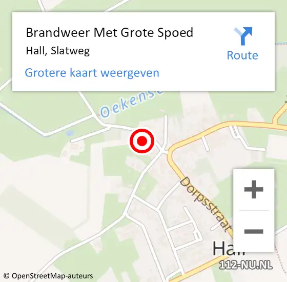 Locatie op kaart van de 112 melding: Brandweer Met Grote Spoed Naar Hall, Slatweg op 3 oktober 2013 19:08