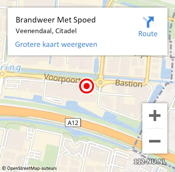 Locatie op kaart van de 112 melding: Brandweer Met Spoed Naar Veenendaal, Citadel op 15 februari 2021 11:29