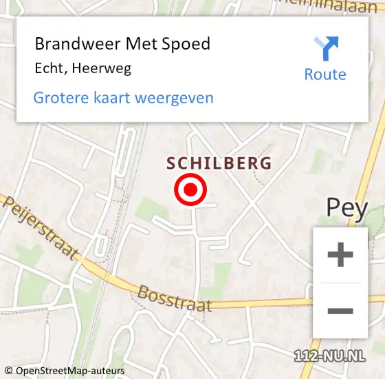 Locatie op kaart van de 112 melding: Brandweer Met Spoed Naar Echt, Heerweg op 15 februari 2021 12:21