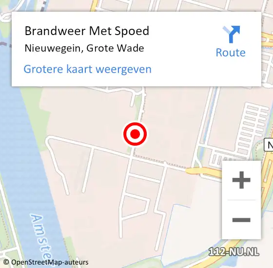 Locatie op kaart van de 112 melding: Brandweer Met Spoed Naar Nieuwegein, Grote Wade op 15 februari 2021 13:19