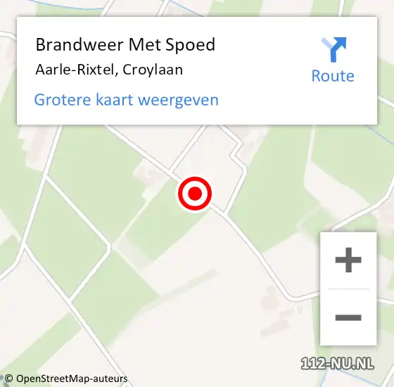 Locatie op kaart van de 112 melding: Brandweer Met Spoed Naar Aarle-Rixtel, Croylaan op 15 februari 2021 13:43