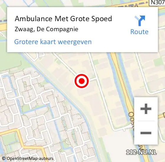 Locatie op kaart van de 112 melding: Ambulance Met Grote Spoed Naar Zwaag, De Compagnie op 15 februari 2021 15:21